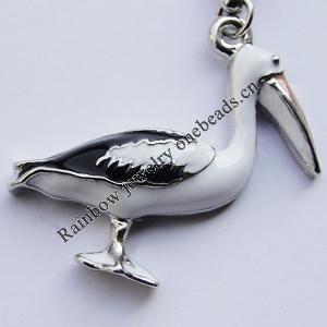 Zinc Alloy Enamel Pendant, Nickel-free & Lead-free, A Grade Animal 28x20mm Hole:2mm, Sold by PC