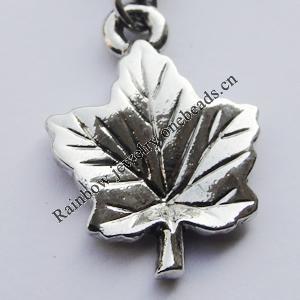 Zinc Alloy Charm/Pendants, Nickel-free & Lead-free, A Grade Leaf 20x14mm Hole:2mm, Sold by PC