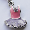 Zinc Alloy Enamel Charm/Pendant with Crystal, Nickel-free & Lead-free, A Grade Clothes 21x16mm Hole:2mm, Sold by PC