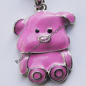 Zinc Alloy Enamel Pendant, Nickel-free & Lead-free, A Grade Animal 25x19mm Hole:2mm, Sold by PC