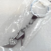 Zinc Alloy keyring Jewelry Chains, High Heels, width:30mm, Length Approx:9.5cm, Sold by PC