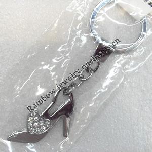 Zinc Alloy keyring Jewelry Chains, High Heels, width:30mm, Length Approx:9.5cm, Sold by PC