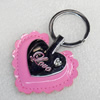 Zinc Alloy keyring Jewelry Chains, Heart, width:47mm, Length Approx:7.2cm, Sold by PC