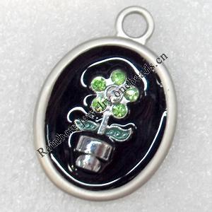 Zinc Alloy Enamel Pendants, 28x40mm, Hole:2mm, Sold by PC