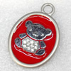 Zinc Alloy Enamel Pendants, 28x40mm, Hole:2mm, Sold by PC