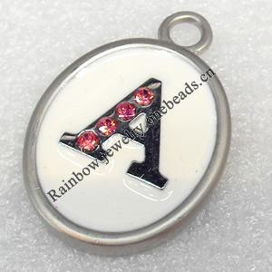 Zinc Alloy Enamel Pendants, 28x40mm, Hole:2mm, Sold by PC