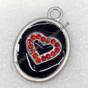 Zinc Alloy Enamel Pendants, 28x40mm, Hole:2mm, Sold by PC