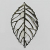 Iron Jewelry Finding Pendant Lead-free, Leaf 54x31mm Hole:0.2mm, Sold by Bag