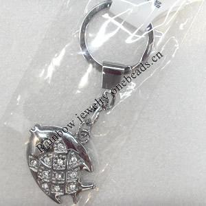 Zinc Alloy keyring Jewelry Chains, width:35mm, Length Approx:9cm, Sold by PC