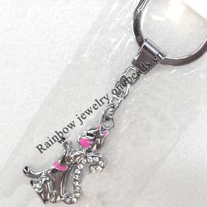 Zinc Alloy keyring Jewelry Chains, width:25mm, Length Approx:10cm, Sold by PC