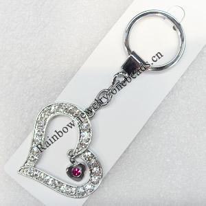 Zinc Alloy keyring Jewelry Chains, width:47mm, Length Approx:10cm, Sold by PC
