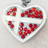 Zinc Alloy Enamel Pendants, Heart, 38x33mm, Hole:2mm, Sold by PC