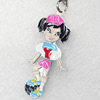 Zinc Alloy Enamel Pendants, Girl, 20x45mm, Hole:2mm, Sold by PC