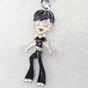 Zinc Alloy Enamel Pendants, Girl, 20x48mm, Hole:2mm, Sold by PC