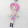 Zinc Alloy Enamel Pendants, Girl, 21x47mm, Hole:2mm, Sold by PC