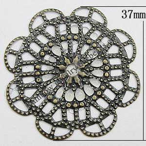 Iron Jewelry Finding Beads Lead-free, 37mm Hole:2mm, Sold by Bag