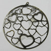Iron Jewelry Finding Pendant Lead-free, 58x54mm Hole:1.5mm, Sold by Bag