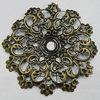 Iron Jewelry Finding Beads Lead-free, Flower 60mm Hole:6mm, Sold by Bag