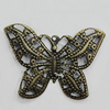 Iron Jewelry Finding Pendant Lead-free, Butterfly 32x22mm, Sold by Bag