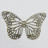 Iron Jewelry Finding Connectors Lead-free, Butterfly 45x27mm, Sold by Bag