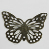 Iron Jewelry Finding Connectors Lead-free, Butterfly 29x19mm, Sold by Bag