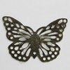 Iron Jewelry Finding Connectors Lead-free, Butterfly 29x19mm, Sold by Bag