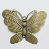 Iron Jewelry Finding Pendant Lead-free, Butterfly 47x35mm Hole:3mm, Sold by Bag