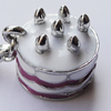 Zinc Alloy Enamel Pendant, Nickel-free & Lead-free, A Grade Cake 13x12mm Hole:2mm, Sold by PC