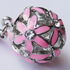 Zinc Alloy Enamel Charm/Pendant with Crystal, Nickel-free & Lead-free, A Grade Hollow Bail 20x17mm Hole:2mm, Sold by PC