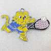 Zinc Alloy Enamel Pendant, Cat, 35x24mm, Hole:Approx 2mm, Sold by PC