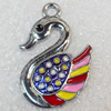 Zinc Alloy Enamel Pendant, Goose, 18x25mm, Hole:Approx 2mm, Sold by PC