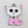 Zinc Alloy Enamel Pendant, Cat, 15x21mm, Hole:Approx 2mm, Sold by PC