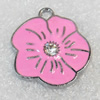 Zinc Alloy Enamel Pendant, Flower, 22x23mm, Hole:Approx 2mm, Sold by PC