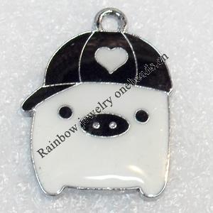 Zinc Alloy Enamel Pendant, 20x26mm, Hole:Approx 2mm, Sold by PC