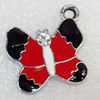 Zinc Alloy Enamel Pendant, Butterfly, 25mm, Hole:Approx 2mm, Sold by PC