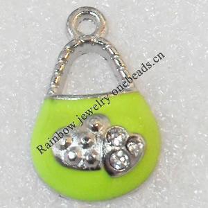 Zinc Alloy Enamel Pendant, Bag, 13x21mm, Hole:Approx 2mm, Sold by PC