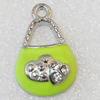 Zinc Alloy Enamel Pendant, Bag, 13x21mm, Hole:Approx 2mm, Sold by PC