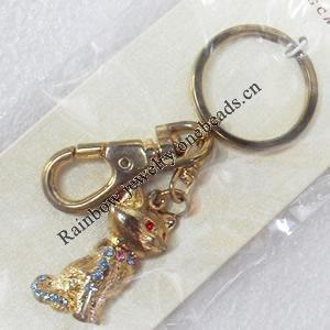 Zinc Alloy keyring Jewelry Chains, width:18mm, Length Approx:8cm, Sold by PC