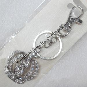Zinc Alloy keyring Jewelry Chains, width:33mm, Length Approx:10cm, Sold by PC