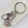Zinc Alloy keyring Jewelry Chains, width:23mm, Length Approx:7.5cm, Sold by PC