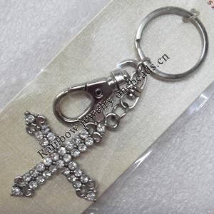 Zinc Alloy keyring Jewelry Chains, width:45mm, Length Approx:10cm, Sold by PC
