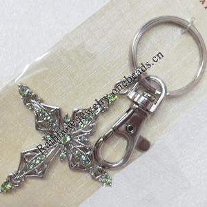 Zinc Alloy keyring Jewelry Chains, width:50mm, Length Approx:9.5cm, Sold by PC