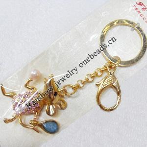 Zinc Alloy keyring Jewelry Chains, width:43mm, Length Approx:11cm, Sold by PC