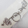 Zinc Alloy keyring Jewelry Chains, width:27mm, Length Approx:10cm, Sold by PC