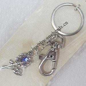 Zinc Alloy keyring Jewelry Chains, width:18mm, Length Approx:9cm, Sold by PC