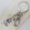 Zinc Alloy keyring Jewelry Chains, width:18mm, Length Approx:9cm, Sold by PC
