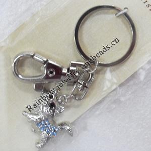 Zinc Alloy keyring Jewelry Chains, width:25mm, Length Approx:8cm, Sold by PC