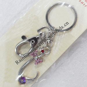 Zinc Alloy keyring Jewelry Chains, width:17mm, Length Approx:9cm, Sold by PC