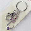 Zinc Alloy keyring Jewelry Chains, width:17mm, Length Approx:9cm, Sold by PC
