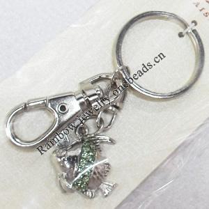 Zinc Alloy keyring Jewelry Chains, width:23mm, Length Approx:7.5cm, Sold by PC